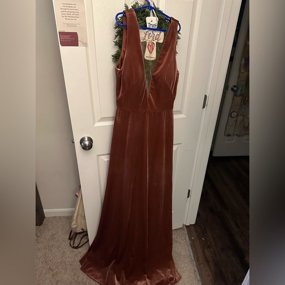 Jenny Yoo Logan Velvet Maxi Dress BHLDN - Picture 2 of 4